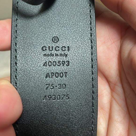 AUTHENTIC GUCCI LEATHER BELT WITH DOUBLE G BUCKLE - Picture 3 of 6